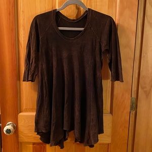 Angelrox 3/4 length sleeve, flowy tunic, brown